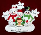 Single Mom Christmas Ornament 2 Kids with Pets White Xmas Personalized FREE at PersonalizedOrnamentsMarket.com by Russell Rhodes