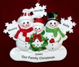 Single Mom Christmas Ornament 2 Kids White Xmas Personalized FREE at PersonalizedOrnamentsMarket.com by Russell Rhodes