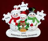 Single Dad Christmas Ornament 2 Kids with Pets White Xmas Personalized FREE at PersonalizedOrnamentsMarket.com by Russell Rhodes