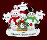 Single Dad Christmas Ornament 2 Kids White Xmas Snowflake with 4 Dogs, Cats, Pets Custom Add-ons Personalized FREE at PersonalizedOrnamentsMarket.com by Russell Rhodes