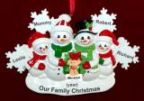 Single Mom Christmas Ornament 3 Kids with Pets White Xmas Personalized FREE at PersonalizedOrnamentsMarket.com by Russell Rhodes