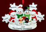 Single Mom Christmas Ornament 3 Kids White Xmas Snowflake with 2 Dogs, Cats, Pets Custom Add-ons Personalized FREE at PersonalizedOrnamentsMarket.com by Russell Rhodes