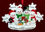 Family Chrstmas Ornament for 4 White Xmas Snowflake with 3 Dogs, Cats, Pets Custom Add-ons Personalized FREE at PersonalizedOrnamentsMarket.com by Russell Rhodes