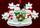 Family Christmas Ornament White Xmas for 4 Personalized FREE at PersonalizedOrnamentsMarket.com by Russell Rhodes