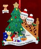 Our First Family Christmas Tree Christmas Ornament with 3 Dogs, Cats, Pets Custom Add-ons Personalized FREE at PersonalizedOrnamentsMarket.com by Russell Rhodes