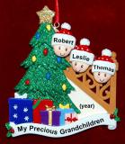 Our Xmas Tree Grandparents Christmas Ornament 3 Grandkids Personalized FREE at PersonalizedOrnamentsMarket.com by Russell Rhodes