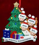 Our Xmas Tree Grandparents Christmas Ornament 4 Grandkids Personalized FREE at PersonalizedOrnamentsMarket.com by Russell Rhodes