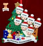 Our Xmas Tree Grandparents Christmas Ornament 7 Grandkids with 2 Dogs, Cats, Pets Custom Add-ons Personalized FREE at PersonalizedOrnamentsMarket.com by Russell Rhodes