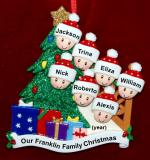 Our Xmas Tree Christmas Ornament for Families of 7 Personalized FREE at PersonalizedOrnamentsMarket.com by Russell Rhodes