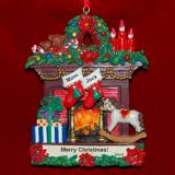 Single Mom Christmas Ornament Fireplace with 1 Child Personalized FREE at PersonalizedOrnamentsMarket.com by Russell Rhodes