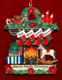 Family Christmas Ornament 4 Stockings Personalized FREE at PersonalizedOrnamentsMarket.com by Russell Rhodes