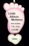 Baby Girl Christmas Ornament Birth Stats Personalized FREE at PersonalizedOrnamentsMarket.com by Russell Rhodes