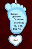 Baby Boy Christmas Ornament Birth Stats Personalized FREE at PersonalizedOrnamentsMarket.com by Russell Rhodes