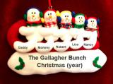 Family Christmas Ornament 5 Sledding Personalized FREE at PersonalizedOrnamentsMarket.com by Russell Rhodes