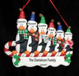 Family Christmas Ornament 6 Sledding Personalized FREE at PersonalizedOrnamentsMarket.com by Russell Rhodes