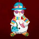 Hip Snow Chick Christmas Ornament Personalized FREE at PersonalizedOrnamentsMarket.com by Russell Rhodes