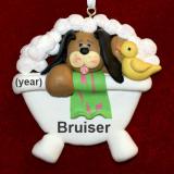 Rub a Dub Dog Christmas Ornament Personalized FREE at PersonalizedOrnamentsMarket.com by Russell Rhodes