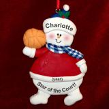 Snowman Basketball Christmas Ornament Personalized FREE at PersonalizedOrnamentsMarket.com by Russell Rhodes