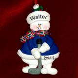 Snowman Golf Christmas Ornament Personalized FREE at PersonalizedOrnamentsMarket.com by Russell Rhodes