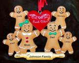 Family Christmas Ornament Gingerbread Fun for 6 Personalized FREE at PersonalizedOrnamentsMarket.com by Russell Rhodes