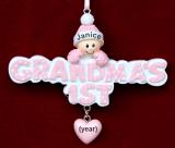 1st Granddaughter Christmas Ornament Personalized FREE at PersonalizedOrnamentsMarket.com by Russell Rhodes