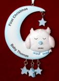 Baby Boy Christmas Ornament Watchful Owl Personalized FREE at PersonalizedOrnamentsMarket.com by Russell Rhodes