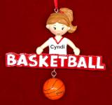 Basketball Christmas Ornament for talented Female Personalized FREE at PersonalizedOrnamentsMarket.com by Russell Rhodes