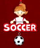 Soccer Christmas Ornament for talented Female Personalized FREE at PersonalizedOrnamentsMarket.com by Russell Rhodes