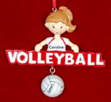 Volleyball Christmas Ornament for talented Female Personalized FREE at PersonalizedOrnamentsMarket.com by Russell Rhodes