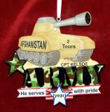 US Army Christmas Ornament Tank Honor of Service Personalized FREE at PersonalizedOrnamentsMarket.com by Russell Rhodes