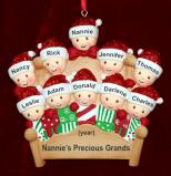 Keepsake Christmas Ornament 4-Poster Fun 8, 9, or 10 Grandkids with 1 or both Grandparents Personalized FREE at PersonalizedOrnamentsMarket.com by Russell Rhodes