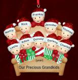 Grandparents Christmas Ornament 4-Poster Fun for 9 Grandkids Personalized FREE at PersonalizedOrnamentsMarket.com by Russell Rhodes