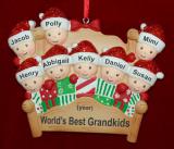 Grandparents Christmas Ornament 4-Poster Fun for 8 Grandkids Personalized FREE at PersonalizedOrnamentsMarket.com by Russell Rhodes