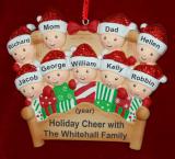 Family Christmas Ornament 4-Poster Fun for 9 Personalized FREE at PersonalizedOrnamentsMarket.com by Russell Rhodes