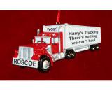 Semi Truck Christmas Ornament for Driver Personalized FREE at PersonalizedOrnamentsMarket.com by Russell Rhodes