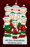 Grandparents Christmas Ornament Holiday Lights for 8 Grandkids Personalized FREE at PersonalizedOrnamentsMarket.com by Russell Rhodes