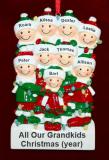 Grandparents Christmas Ornament Holiday Lights for 9 Grandkids Personalized FREE at PersonalizedOrnamentsMarket.com by Russell Rhodes