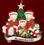 Single Mom Christmas Ornament Gifts Under the Tree My 3 Kids Personalized FREE at PersonalizedOrnamentsMarket.com by Russell Rhodes