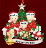 Single Mom Christmas Ornament Gifts Under the Tree My 3 Kids & Dogs, Cats, Pets Custom Add-ons Personalized FREE at PersonalizedOrnamentsMarket.com by Russell Rhodes