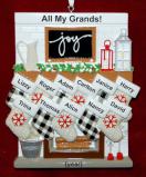 11 Grandkids Ornament Holiday Mantel with Optional Dogs, Cats, or Other Pets Personalized FREE at PersonalizedOrnamentsMarket.com by Russell Rhodes