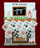 9 Grandkids Ornament Holiday Mantel with Optional Dogs, Cats, or Other Pets Personalized FREE at PersonalizedOrnamentsMarket.com by Russell Rhodes