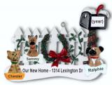 New Home Christmas Ornament Holiday Mail with 3 Dogs, Cats, Pets Custom Add-ons Personalized FREE at PersonalizedOrnamentsMarket.com by Russell Rhodes