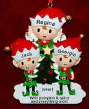 3 Grandkids Ornament Elf Magic with Optional Dogs, Cats, or Other Pets Personalized FREE at PersonalizedOrnamentsMarket.com by Russell Rhodes