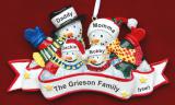 Family Christmas Ornament Warm Woolens for 4 Personalized FREE at PersonalizedOrnamentsMarket.com by Russell Rhodes