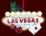 Bright Lights of Las Vegas Christmas Ornament Personalized FREE at PersonalizedOrnamentsMarket.com by Russell Rhodes