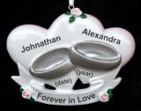 Wedding Christmas Ornament Two Hearts as One Personalized FREE at PersonalizedOrnamentsMarket.com by Russell Rhodes