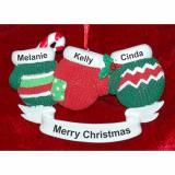 Grandparents Christmas Ornament Warm Mittens 3 Grandkids Personalized FREE at PersonalizedOrnamentsMarket.com by Russell Rhodes