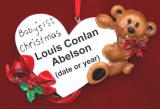 Baby's First Christmas Ornament Loving Heart Female Personalized FREE at PersonalizedOrnamentsMarket.com by Russell Rhodes