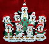 Grandparents Christmas Ornament Winter Penguins 7 Grandkids with 2 Grandparents Personalized FREE at PersonalizedOrnamentsMarket.com by Russell Rhodes