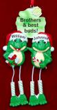 Brothers Christmas Ornament Frogs are Fun! Personalized FREE at PersonalizedOrnamentsMarket.com by Russell Rhodes